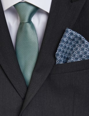 Slim Geometric Tie & Pocket Square Set