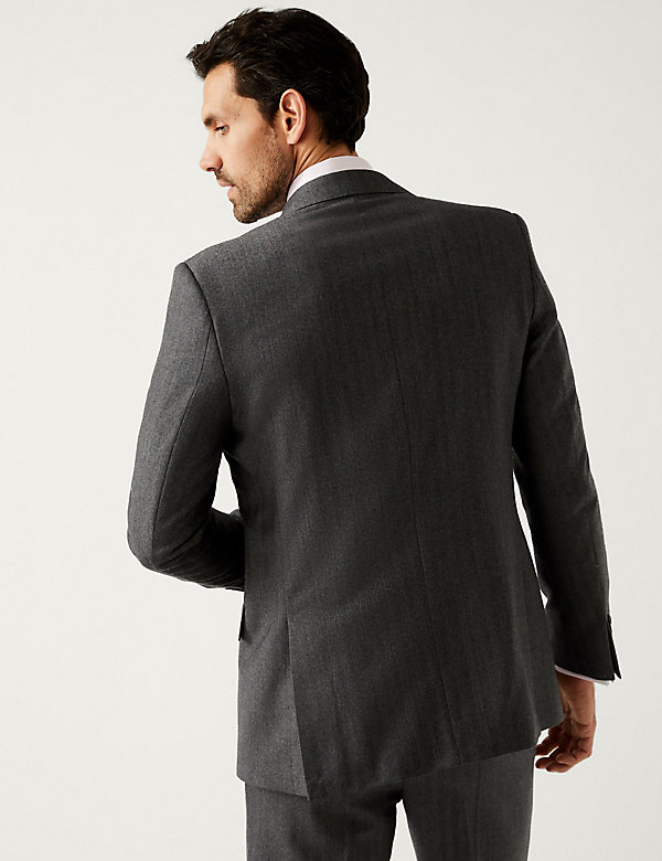 Veste de costume coupe standard 100&nbsp;% laine à motif chevrons - CA