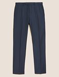 Pantalon de costume coupe standard 100&nbsp;% laine d’origine britannique à motif chevrons