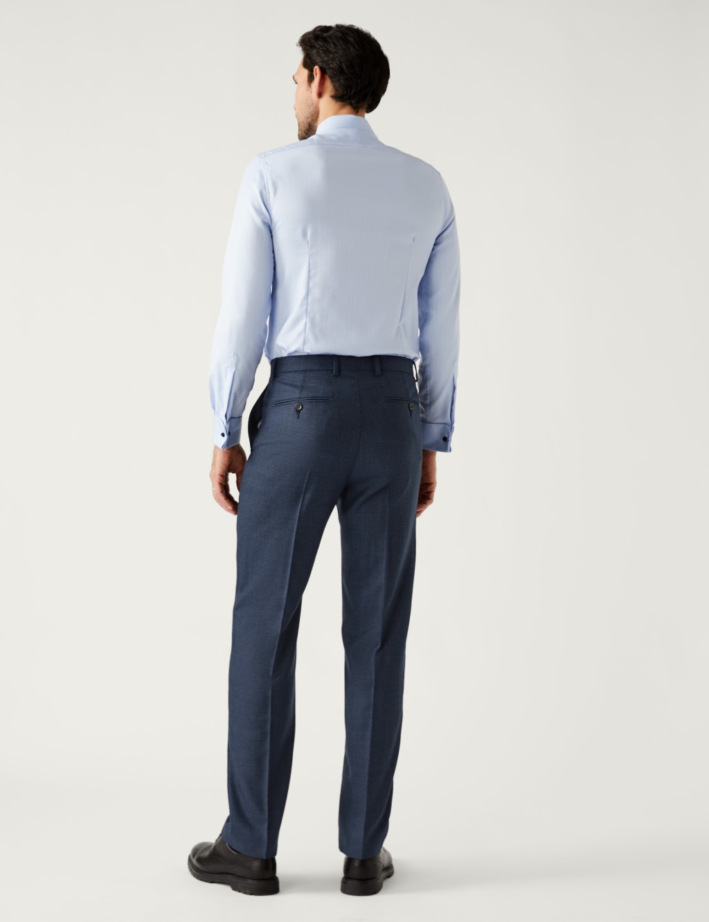 British Wool Regular Fit Check Suit Trousers image 4