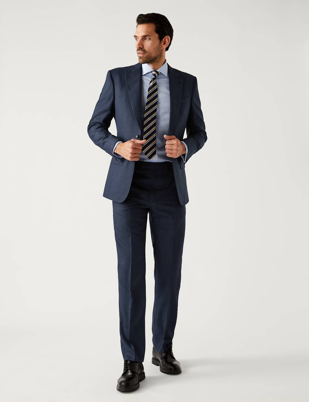 British Wool Regular Fit Check Suit Trousers image 5