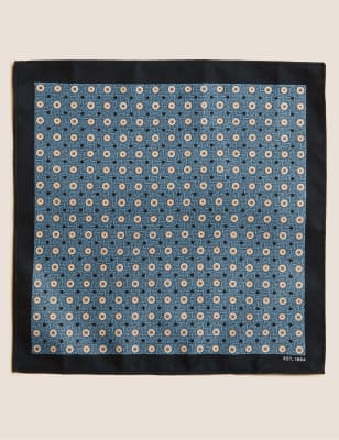 

M&S Collection Conjunto de pañuelo de bolsillo y corbata con estampado de mosaicoMens - Blue, Blue