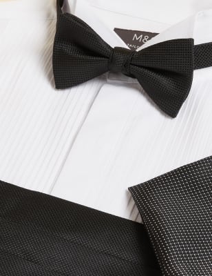 

Mens M&S Collection Bow Tie, Pocket Square & Cummerbund Set - Black, Black