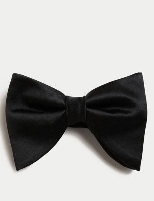 

Mens M&S SARTORIAL Pure Silk Bow Tie - Black, Black