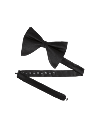 M&S Men's Pure Silk Bow Tie - Black, Black