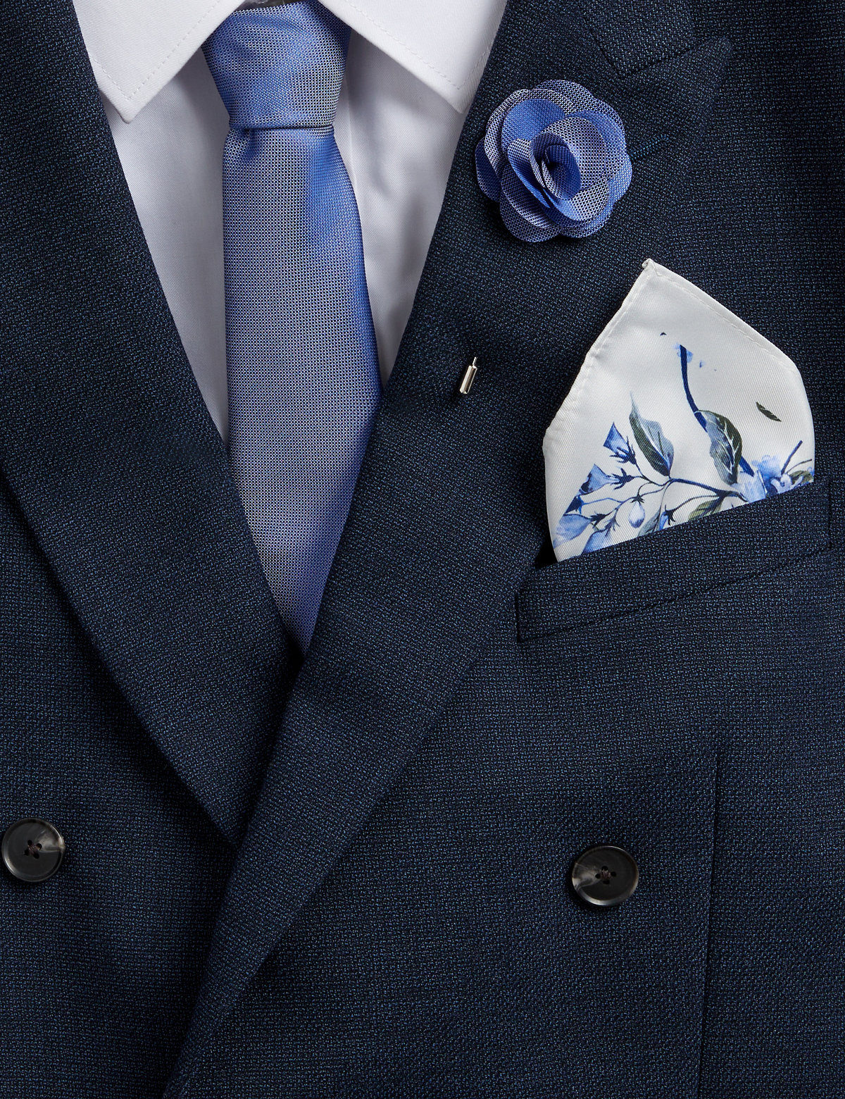 Floral Tie, Pocket Square & Pin Set