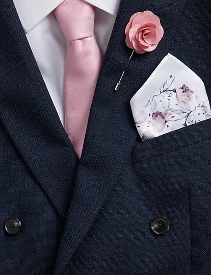 Floral Tie, Handkerchief & Pin Set