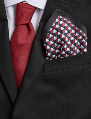 

Mens M&S Collection Slim Printed Tie & Pocket Square Set - Red Mix, Red Mix