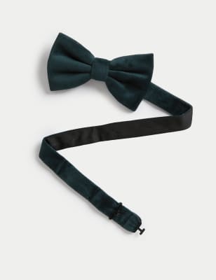 

Mens M&S Collection Velvet Bow Tie - Teal, Teal