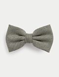 Herringbone Wool Blend Bow Tie