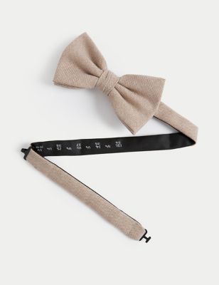 

Mens M&S Collection Textured Wool Blend Bow Tie - Stone, Stone