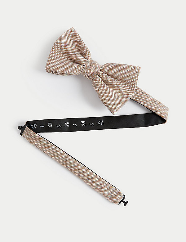 Textured Wool Blend Bow Tie - US
