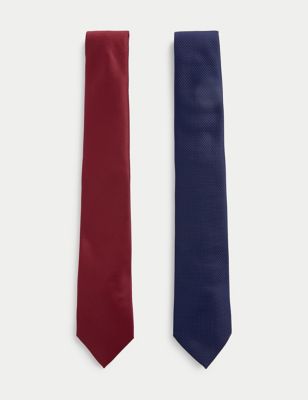 Λεπτές γραβάτες με ανάγλυφη υφή, σετ των 2 - GR