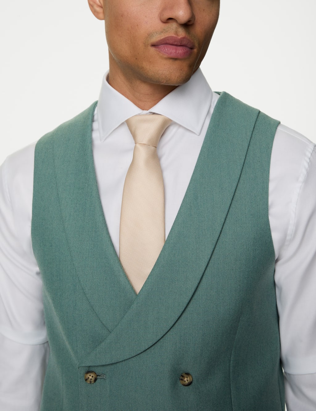 Wool Blend Double Breasted Waistcoat