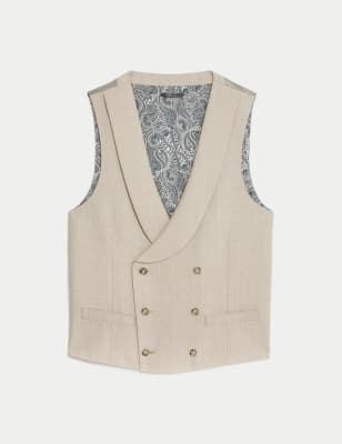 Wool Blend Double Breasted Waistcoat