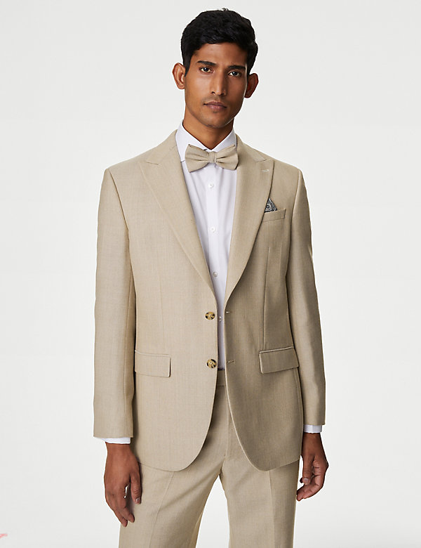Regular Fit Wool Blend Textured Suit Jacket - HU
