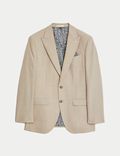 Regular Fit Wool Blend Textured Suit Jacket