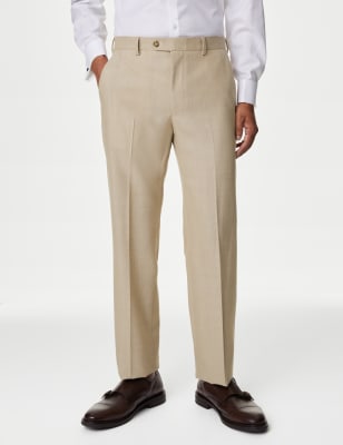 

Mens M&S Collection Normal geschnittene Anzughose aus Wollmischgewebe - Stone, Stone