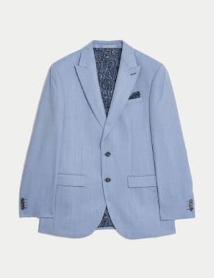 Regular Fit Wool Blend Suit Jacket