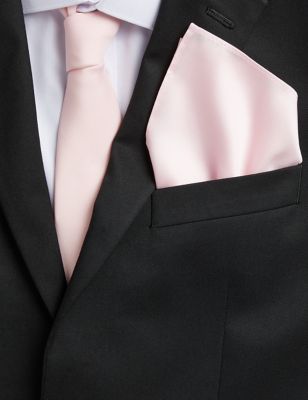 

Mens M&S Collection Slim Tie & Pocket Square Set - Light Pink, Light Pink