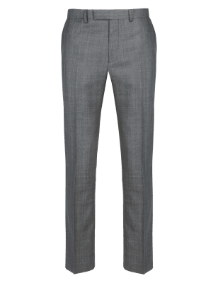 Grey Checked Slim Fit Trousers | M&S Collection | M&S