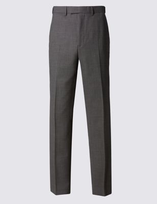 M&S Mens Grey Regular Fit Trousers