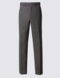 Grey Regular Fit Suit Trousers