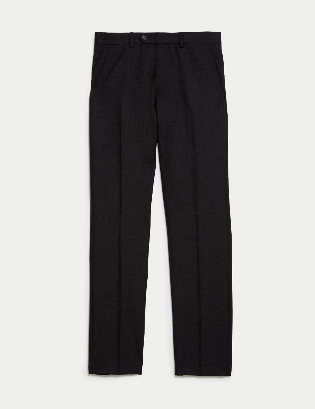 Tailored Fit Pure Wool Check Trousers image 1