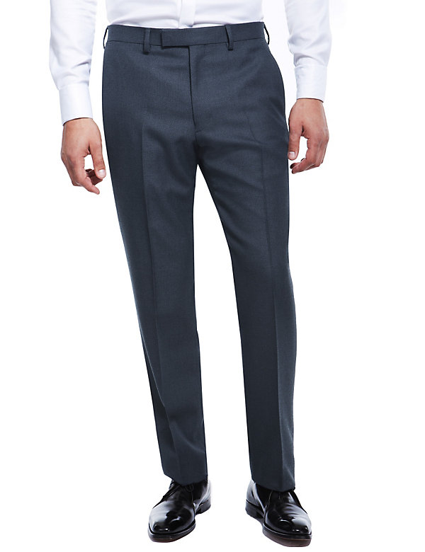 Pure New Wool Flat Front Trousers - SG