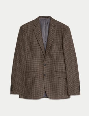 Tailored Fit Wool Rich Check Jacket