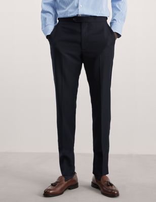 Tailored Fit Pure Wool Twill Suit Trousers - GR
