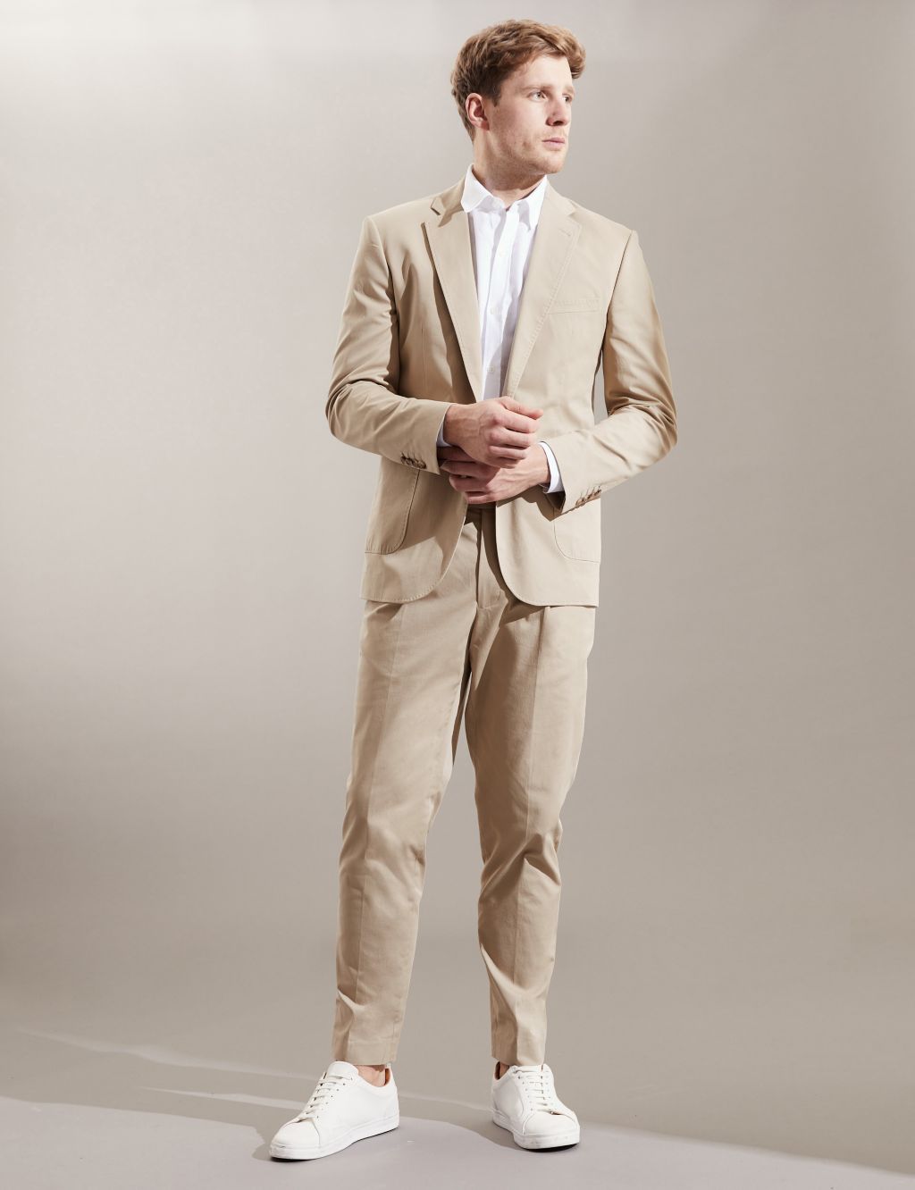 Slim Fit Italian Cotton Rich Trousers image 3