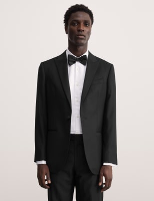 Tailored Fit Pure Wool Tuxedo Jacket - GR