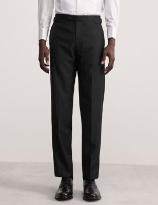 Jaeger Men's Tailored Fit Tuxedo Trousers - 30REG - Black, Black