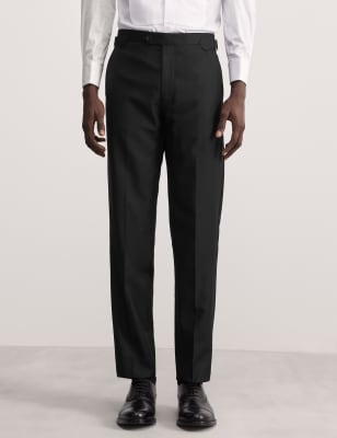 

JAEGER Mens Tailored Fit Tuxedo Trousers - Black, Black