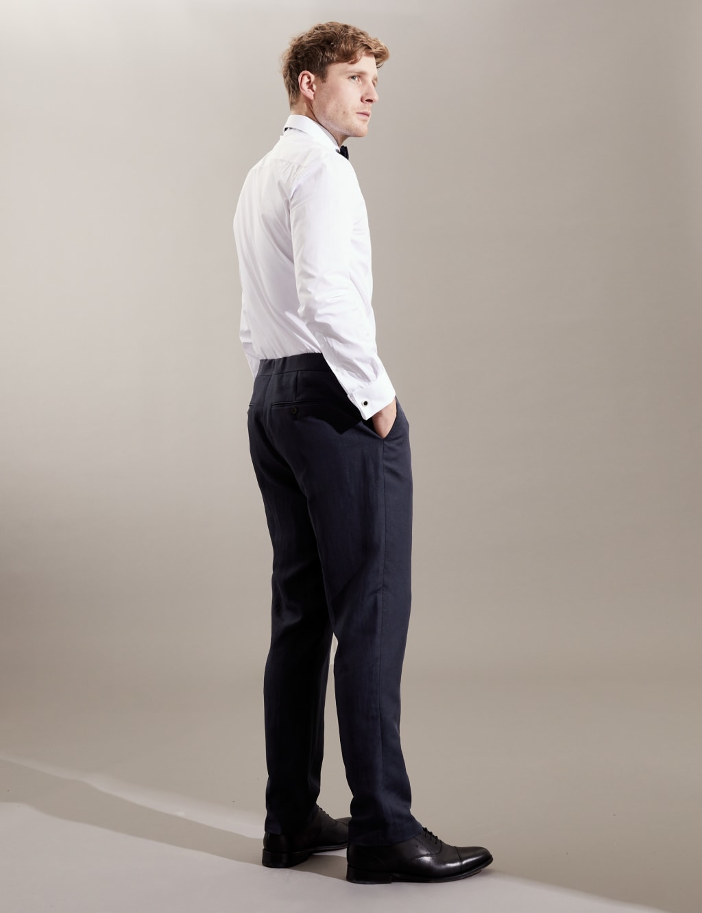 Tailored Fit Italian Silk And Linen Trousers image 6