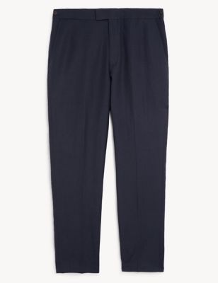Tailored Fit Italian Silk And Linen Trousers