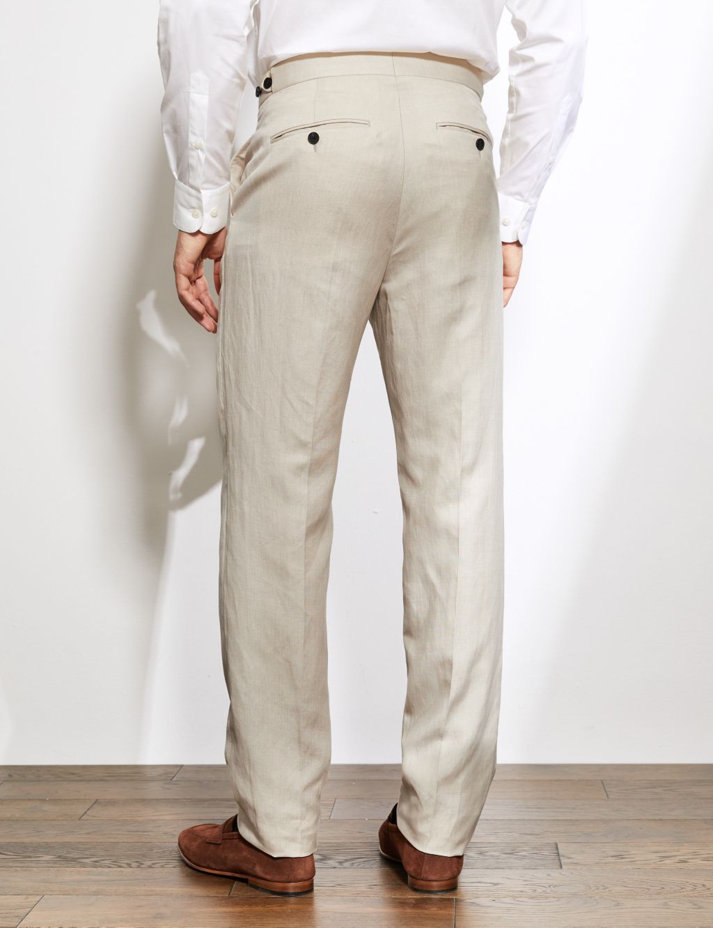 Tailored Fit Italian Silk And Linen Trousers image 5