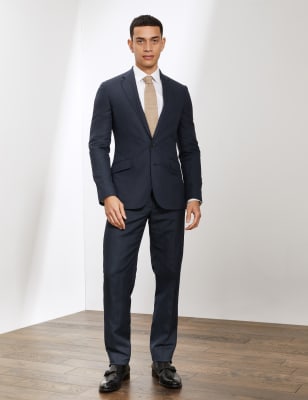 

JAEGER Mens Slim Fit Italian Silk And Linen Jacket - Navy, Navy