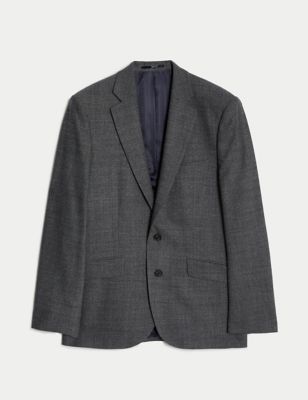 Tailored Fit Wool Rich Textured Suit Jacket