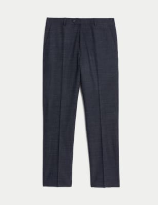 Tailored Fit Wool Rich Textured Trousers