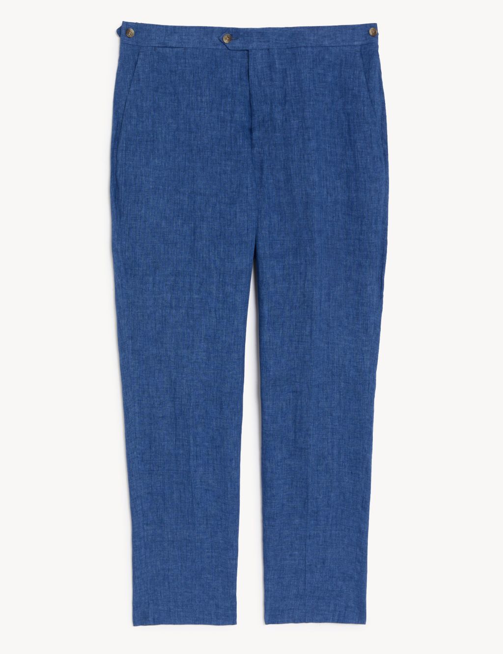 Tailored Fit Pure Linen Flat Front Trousers image 2