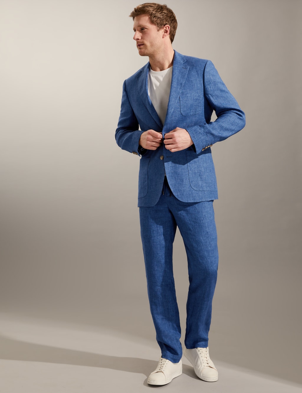 Tailored Fit Pure Linen Trousers image 1