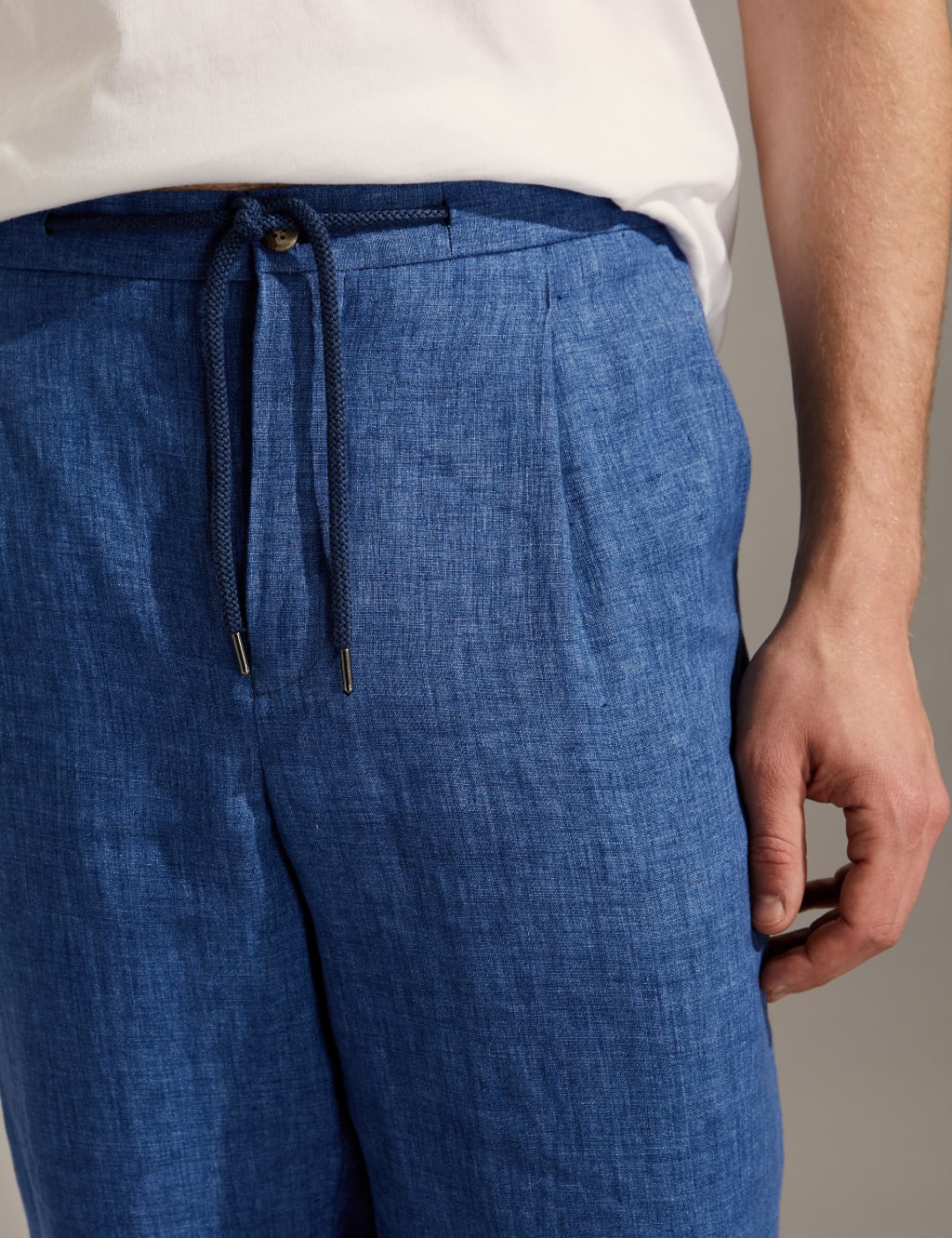 Tailored Fit Pure Linen Trousers image 4