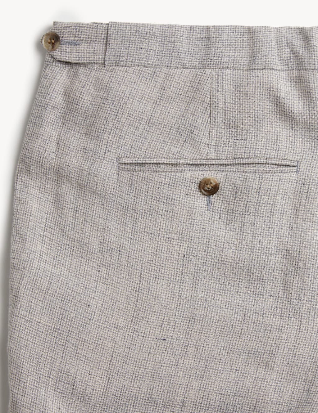 Tailored Fit Pure Linen Puppytooth Trousers image 9