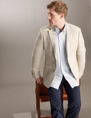 

JAEGER Mens Sakko aus reinem Leinen - Stone, Stone
