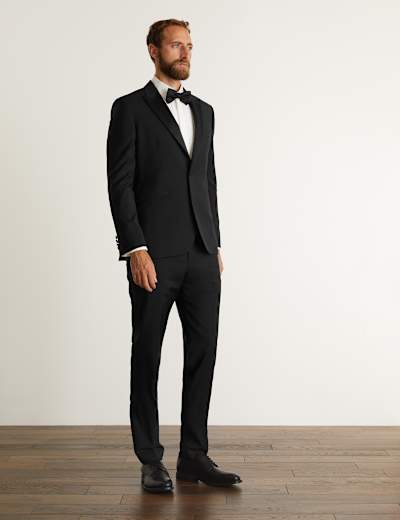 Slim Fit Pure Wool Tuxedo Jacket