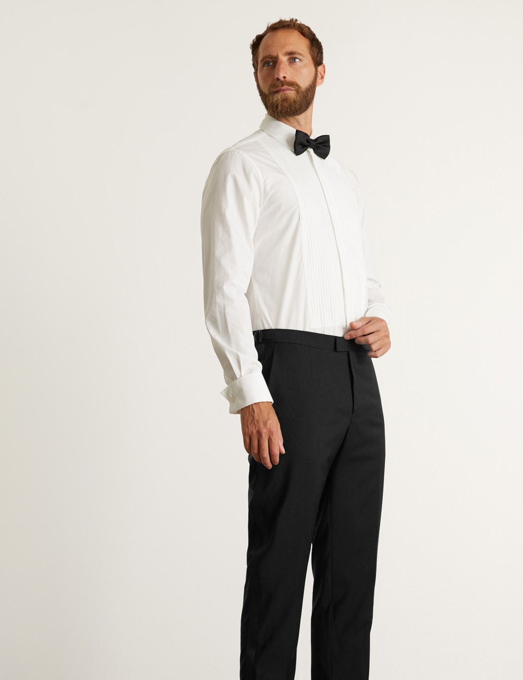 Slim Fit Pure Wool Tuxedo Trousers image 6
