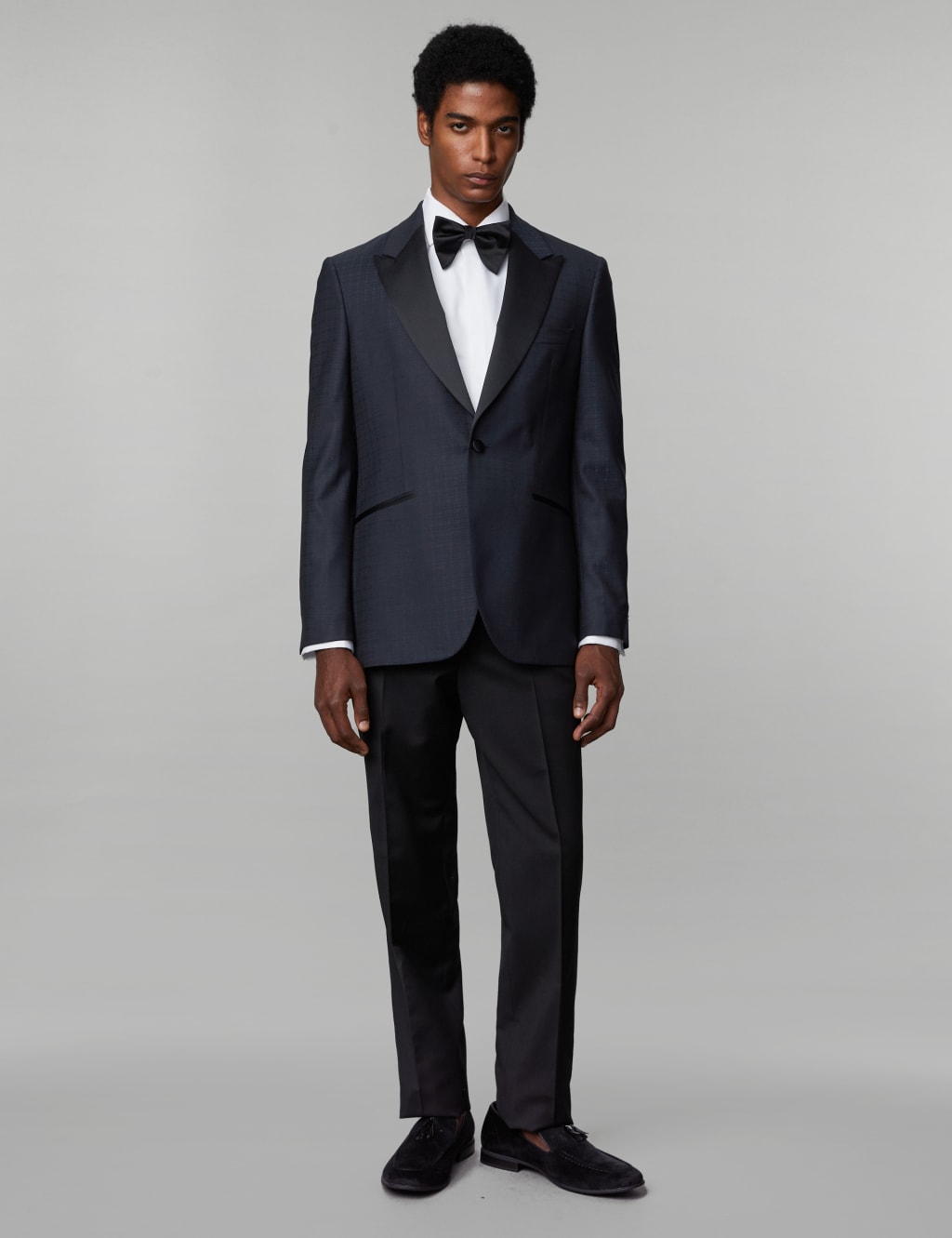 Tailored Fit Pure Wool Jacquard Tuxedo Jacket image 5