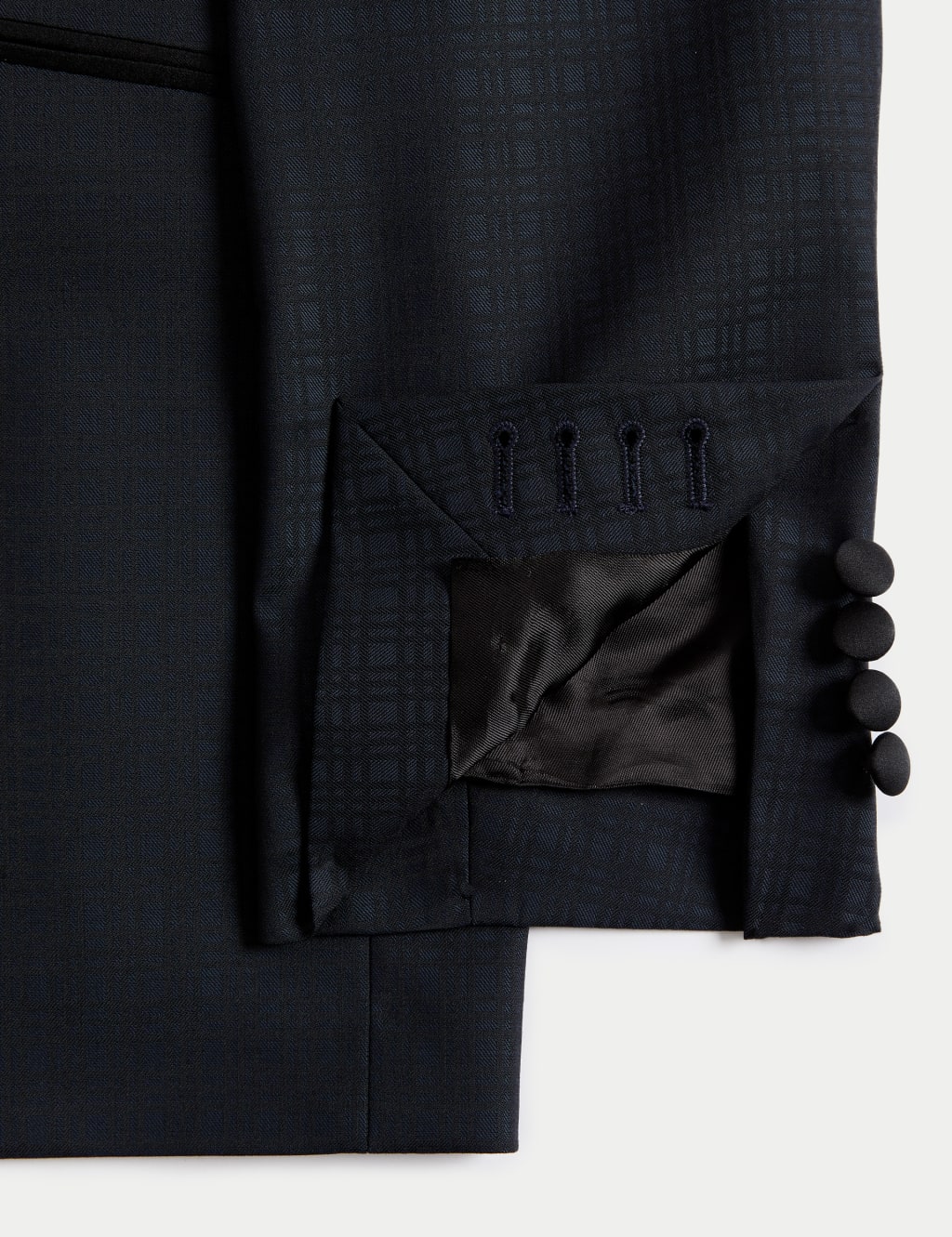 Tailored Fit Pure Wool Jacquard Tuxedo Jacket image 9